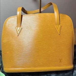 AUTHENTIC LOUIS VUITTON LUSSAC Epi Yellow Shoulder Bag